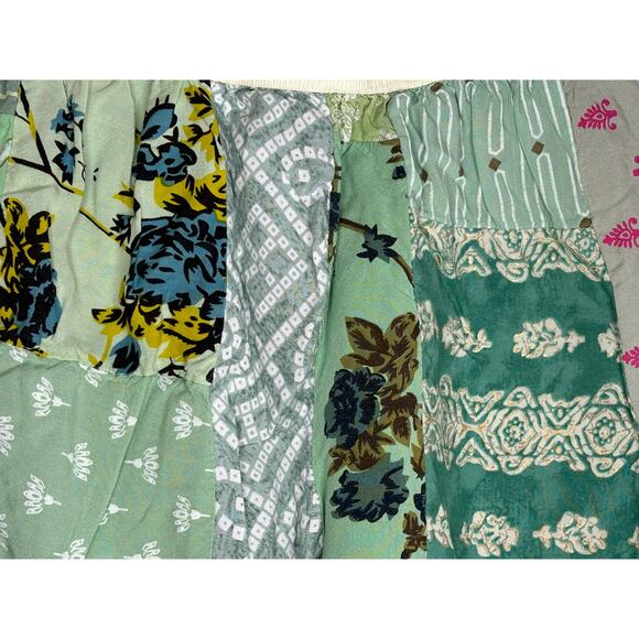 The Roots Patchwork Shorts SZ 26" Green Elastic Waistband Pockets Drawstring - Picture 6 of 8